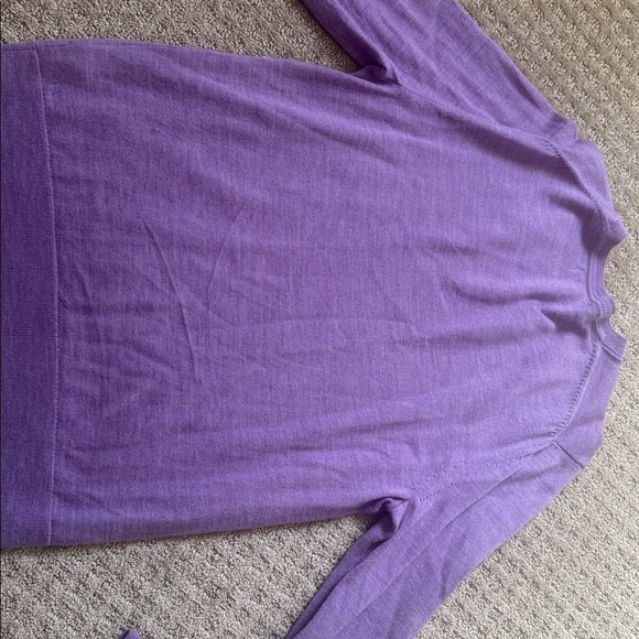 Banana Republic Merino Wool Sweater Small Purple V Neck Lightweight - Picture 5 of 5